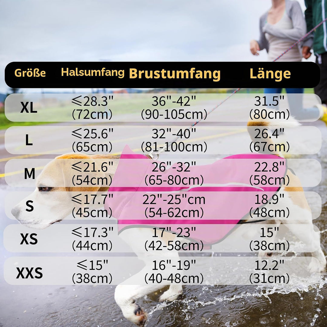 Mile High Life Hunderegenmantel Einstellbare wasserdichte Haustierkleidung Leichte Regenjacke mit re