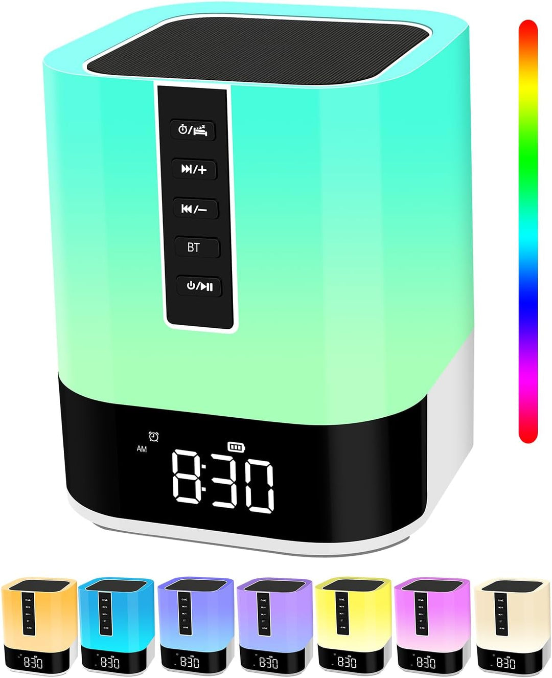 Bluetooth Lautsprecher mit Licht, Kinder Wecker, White Noise Machine,Nachttischlampe Touch-Dimmbar,4
