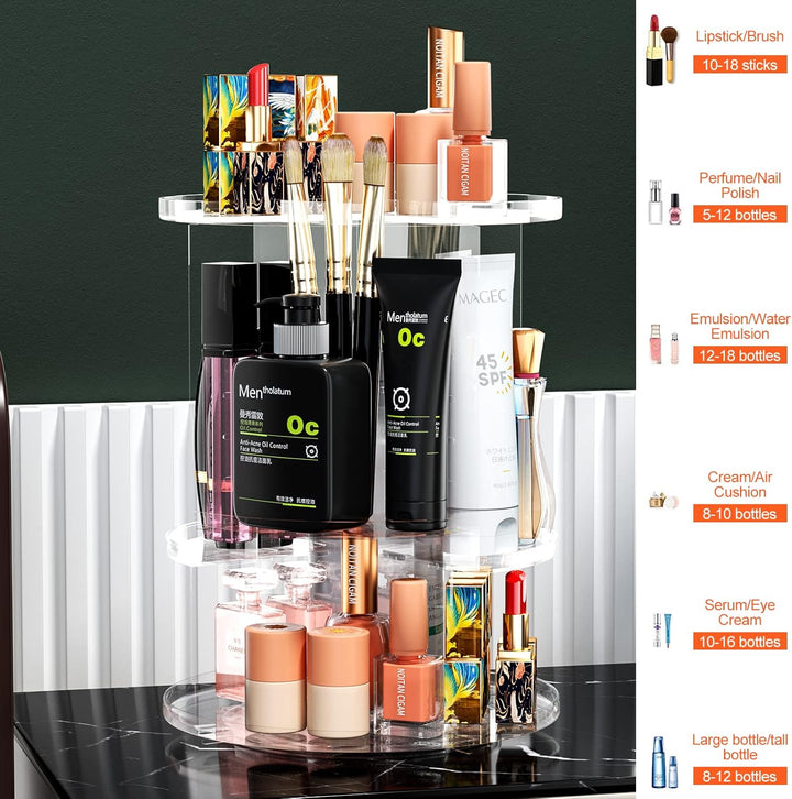 Newaner Make Up Kosmetik Organizer, 360 Drehung Lippenstift-Organizer Kosmetische Aufbewahrungsbox D