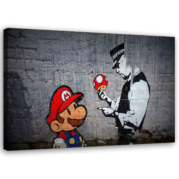 Feeby Bild auf Vlies Leinwand SuperMarioPilz 40x30 cm Kunstdruck Modern Wandbilder Deko Flur Wohnzim