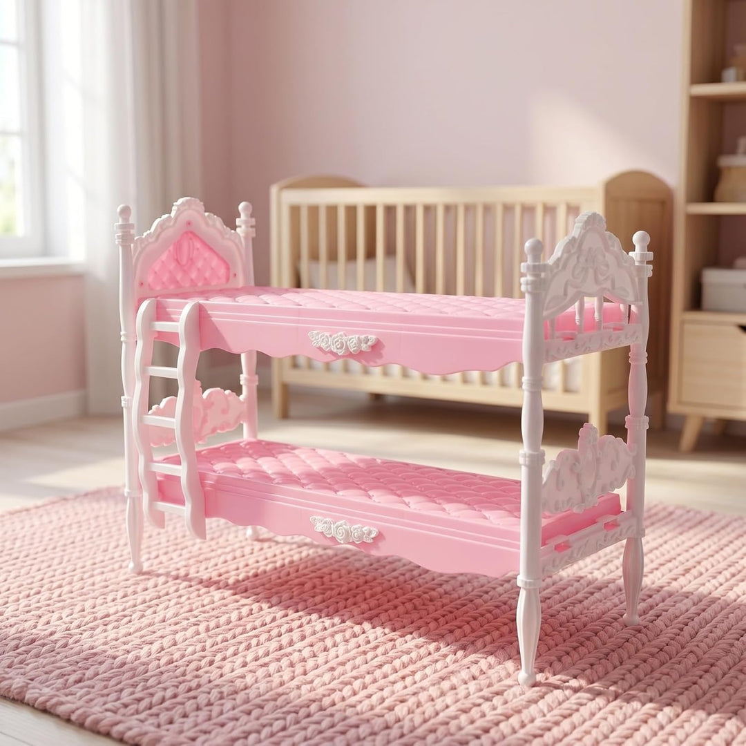 ifundom Miniatur-Bett Jungen Und Mädchen Puppenhaus Spielzeug Sammler Puppen Möbel 30cm Doppelbett S