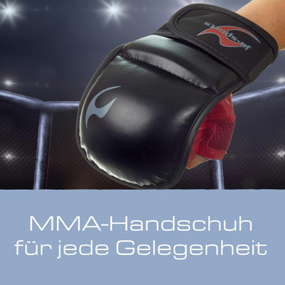 Ju-Sports MMA Handschuhe Allround - Stabiler Sparring Handschuh mit V-Einschnitt, Daumenschutz & Han