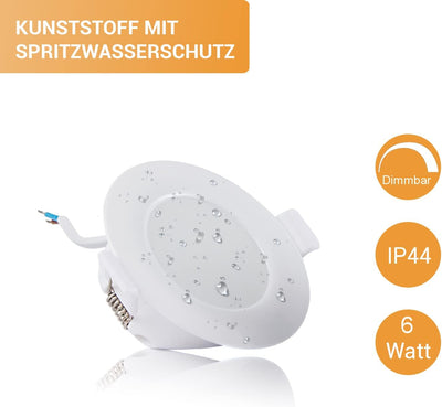 TEVEA® Ultra Flach LED Einbaustrahler IP44 dimmbar für den Wohnbereich |auch für das Bad geeignet| W