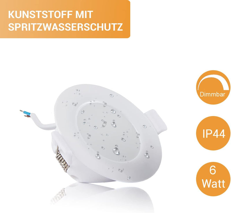 TEVEA® Ultra Flach LED Einbaustrahler IP44 dimmbar für den Wohnbereich |auch für das Bad geeignet| W