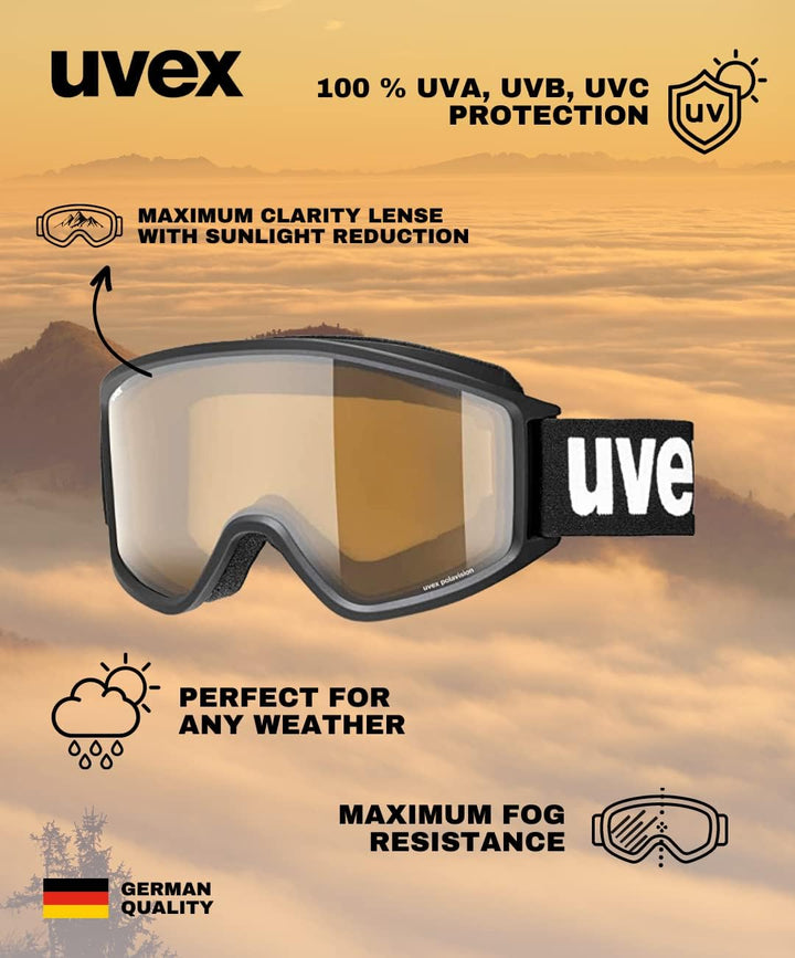 Uvex Unisex G.gl 3000 P Skibrille (1er Pack) Einheitsgrösse black mat/brown-clear, Einheitsgrösse bl