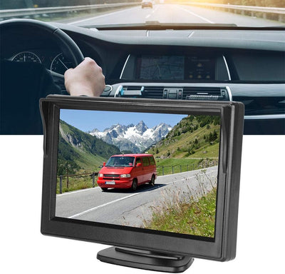 Auto-Monitor, 5-Zoll-TFT-Monitor Hochauflösendes PAL/NTSC-Rückfahr-Parkdisplay Fahrzeugsicherheitssy