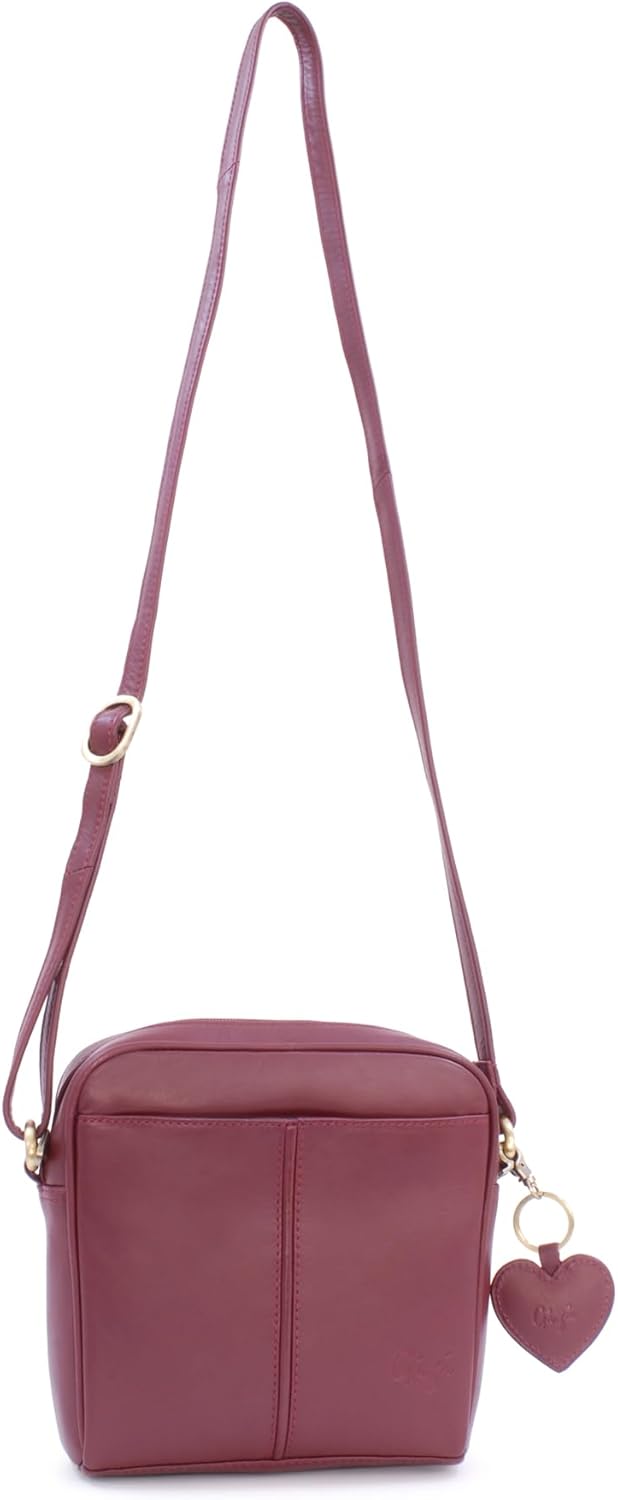 Gigi - Leder - Damenhandtasche/Umhängetasche Klein - OTHELLO 22-29" Burgund, Burgund