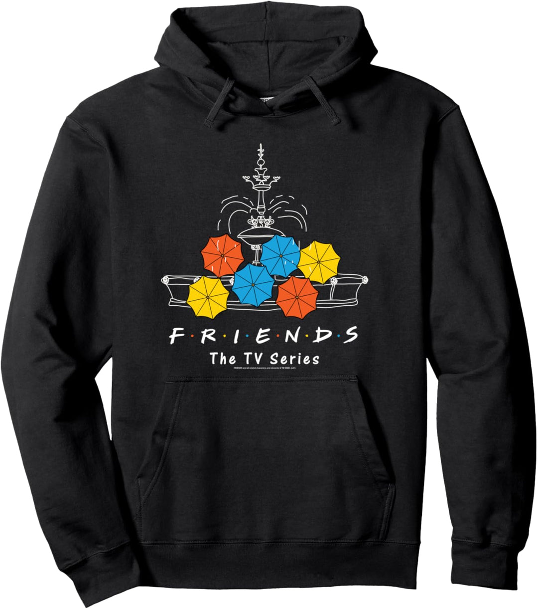 Friends Fountain And Umbrellas Pullover Hoodie