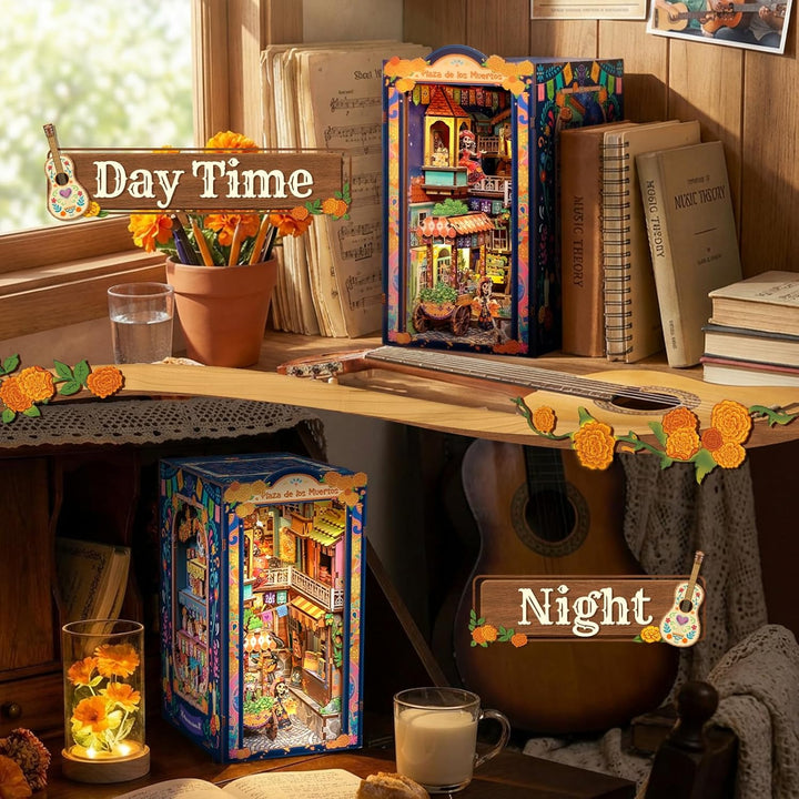 CUTEBEE Book Nook Kit - DIY Puppenhaus Bastelset Erwachsene, Miniatur Haus Selber Bauen, 3D Holzpuzz