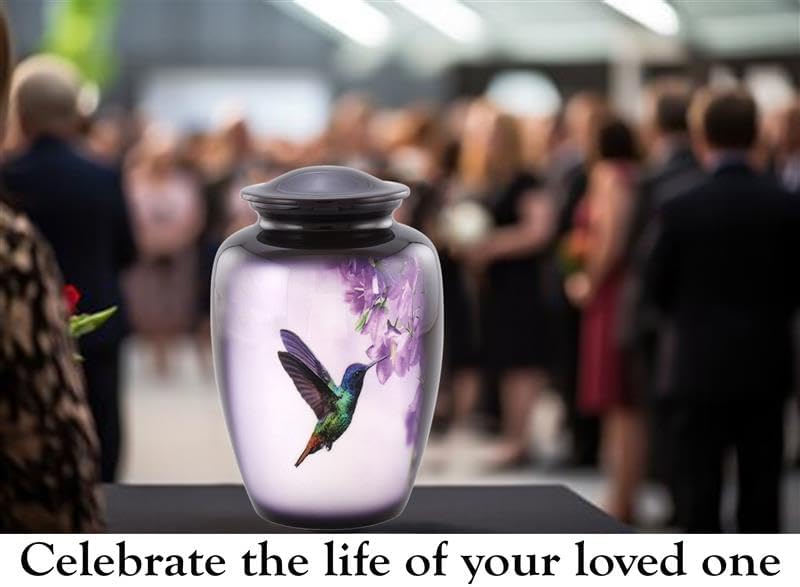 Kolibri-Urne Kolibri-Urne für Asche, handbemalte Urne für Erwachsene, handgefertigte Einäscherungsur