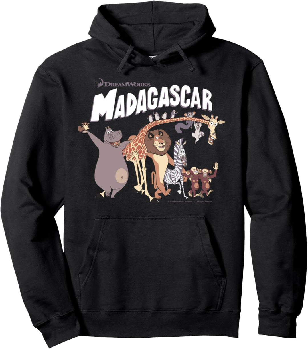 Madagascar Cartoon Group Shot Movie Logo Pullover Hoodie