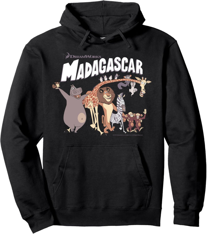 Madagascar Cartoon Group Shot Movie Logo Pullover Hoodie