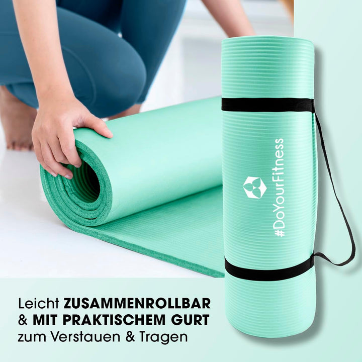 #DoYourFitness Fitnessmatte rutschfest | 183x61cm oder XXL 190x100cm | 0,8-2cm hoch | Gelenkschonend