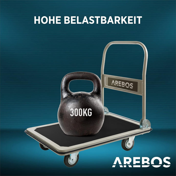 Arebos Plattformwagen | Transportwagen | Plattformwagen klappbar | Klappwagen faltbar | lastenwagen