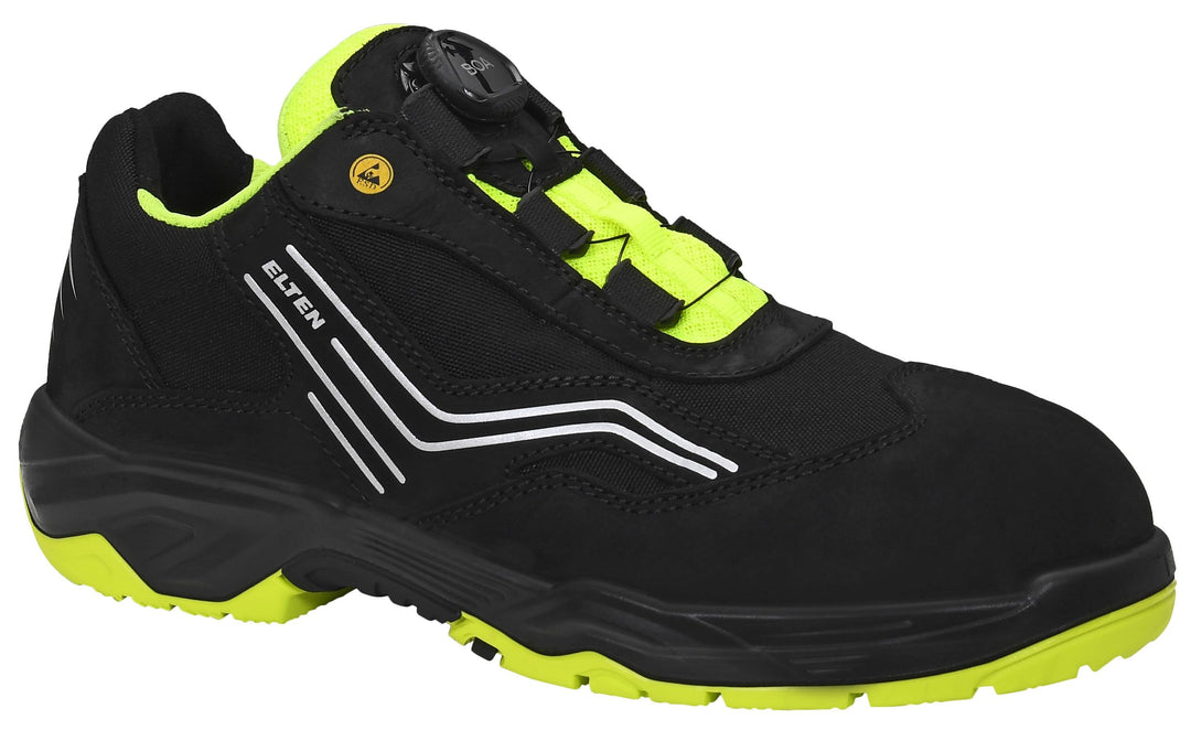 ELTEN Sicherheitsschuhe AMBITION BOA Low ESD S2, Damen und Herren, Leder/Textil, Stahlkappe, leicht,