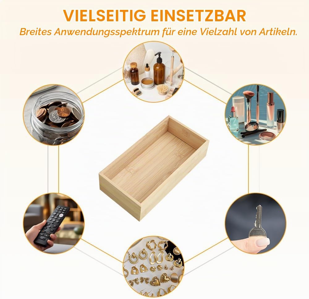 2 Stück Aufbewahrung Ordnungsbox Holz Ordnungsbox Holzboxen | Aufbewahrungsbox Holz Organizer Schubl