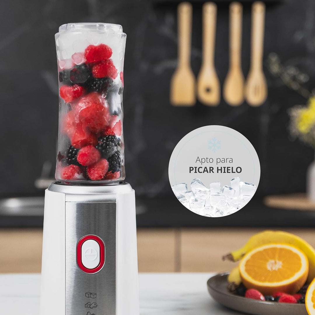 Ufesa Nutrifusion Tragbarer Personal Blender mit 500 W Leistung, 4 Edelstahlklingen, geeignet zum Ze