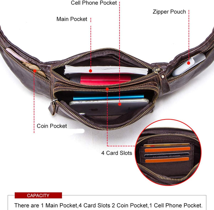 Gürteltaschen Männer Herren Echtes Leder Tasche Hüfttasche Bauchtasche Multifunktionale Hüfttasche m