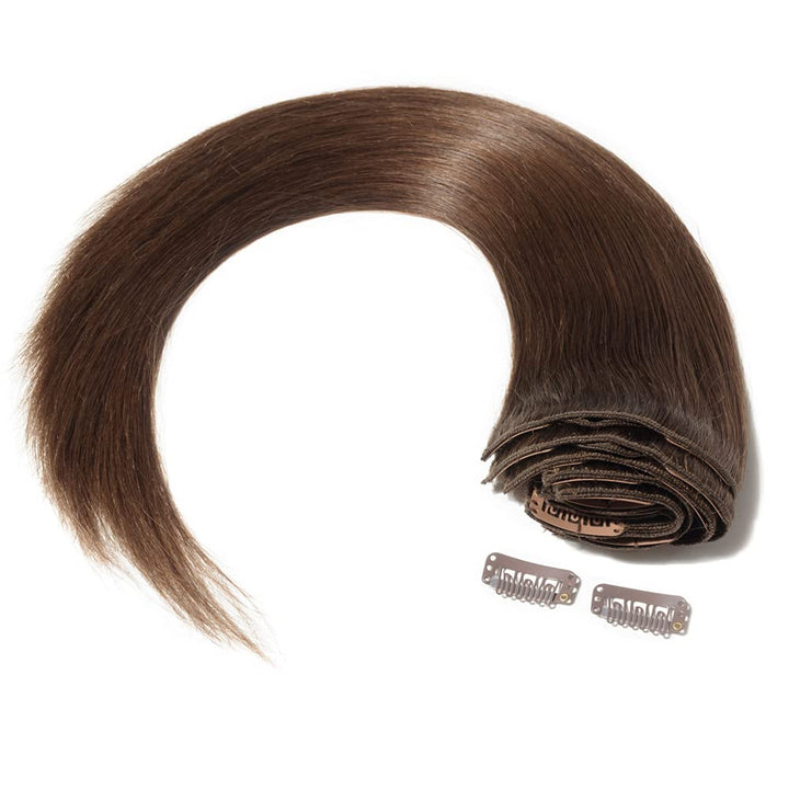 SEGO Clip in Extensions Echthaar 8 Tressen Doppelt Tressen Haarverlängerung 100% Remy Human Haar für