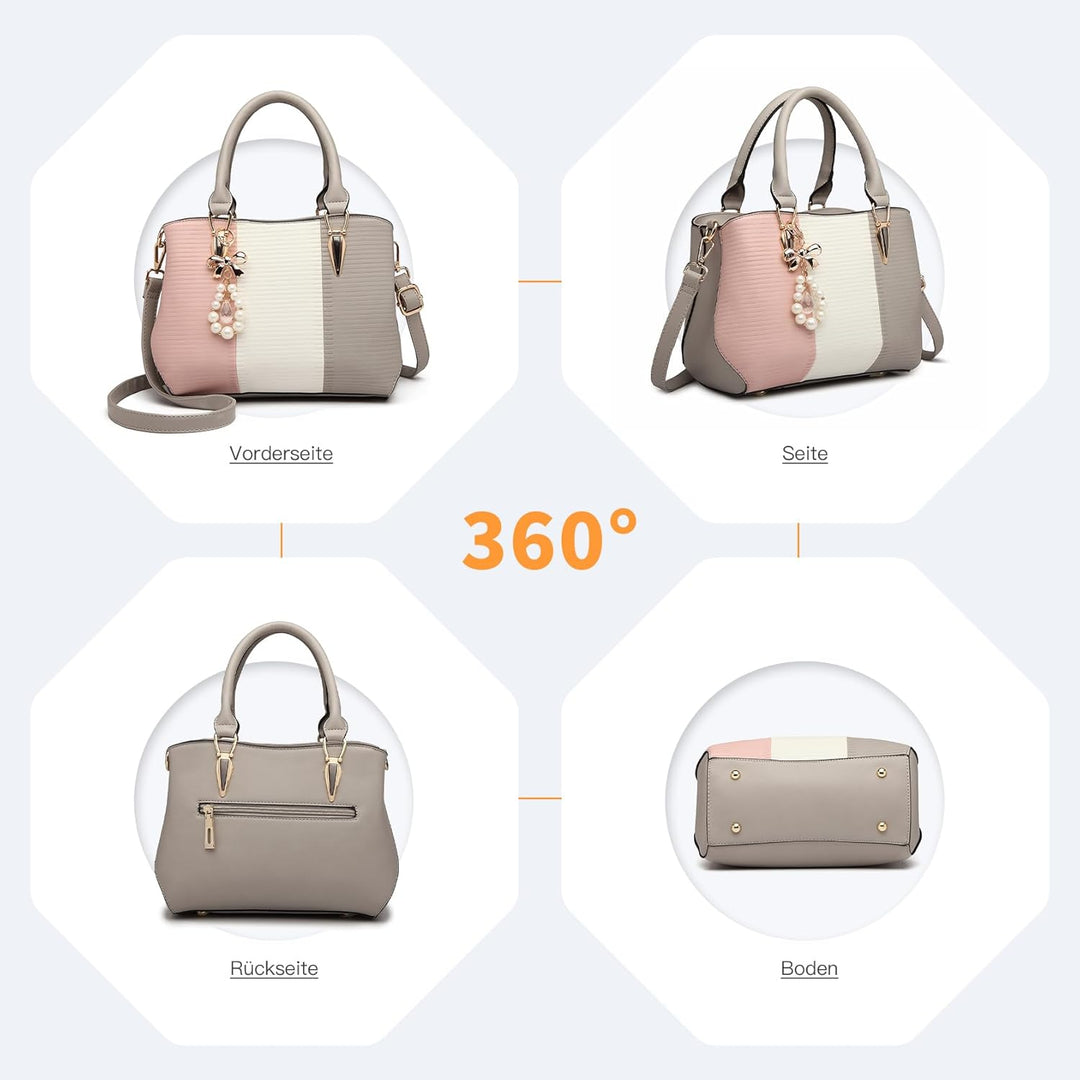 Miss Lulu Handtasche Damen Mittelgross Tasche Damen Mittelgross Handtasche Damen Multicolor Elegant