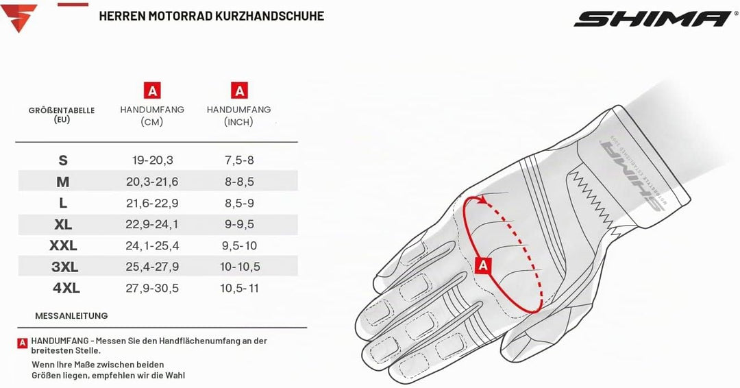 SHIMA AIR 2.0 Men Motorradhandschuhe Herren - Belüftete, Sommer Handschuhe aus Mesh mit Knöchel und