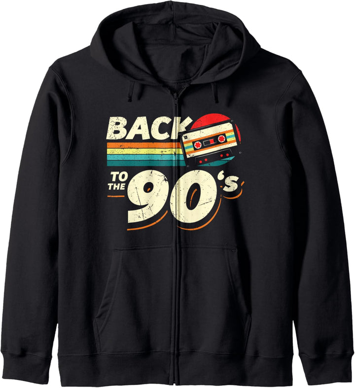 90er Jahre Outfit | Back to the 90s Retro Party Karneval Kapuzenjacke