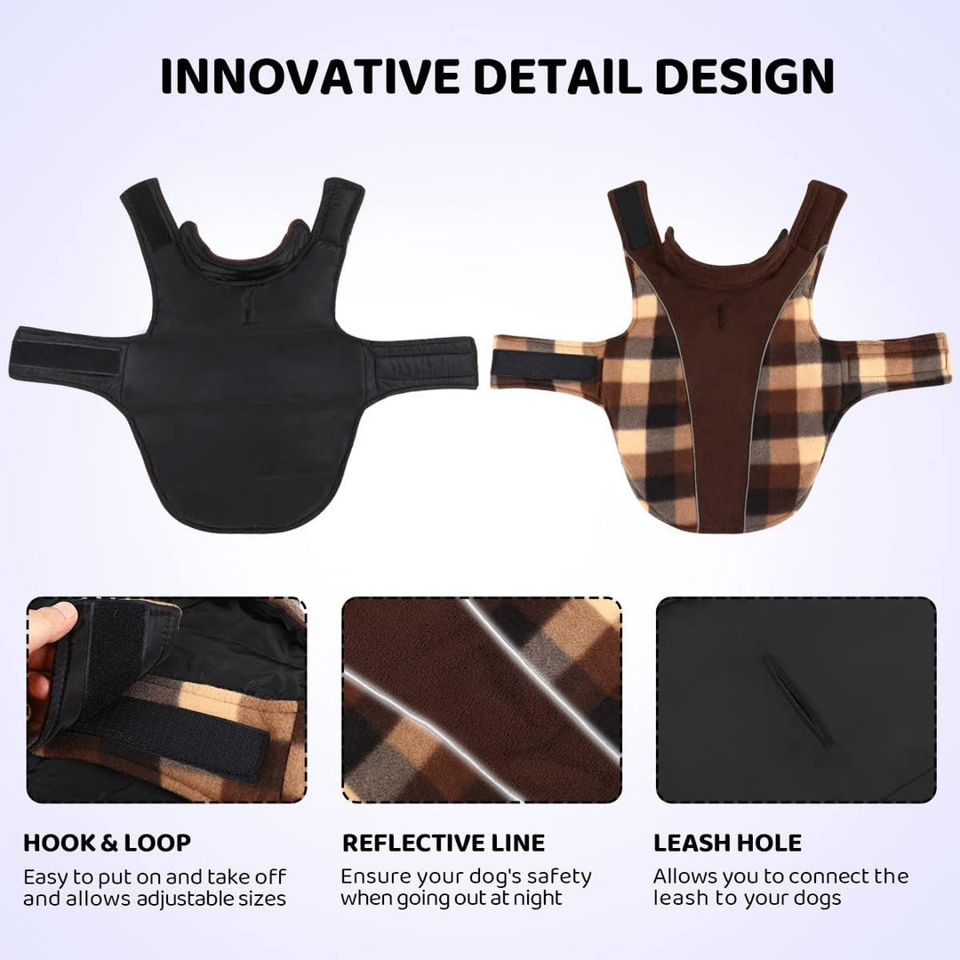 Warme Hundemantel Winter, Hundemantel mit Bauchschutz, Wintermantel für Hunde mit Reflektierend, Wen