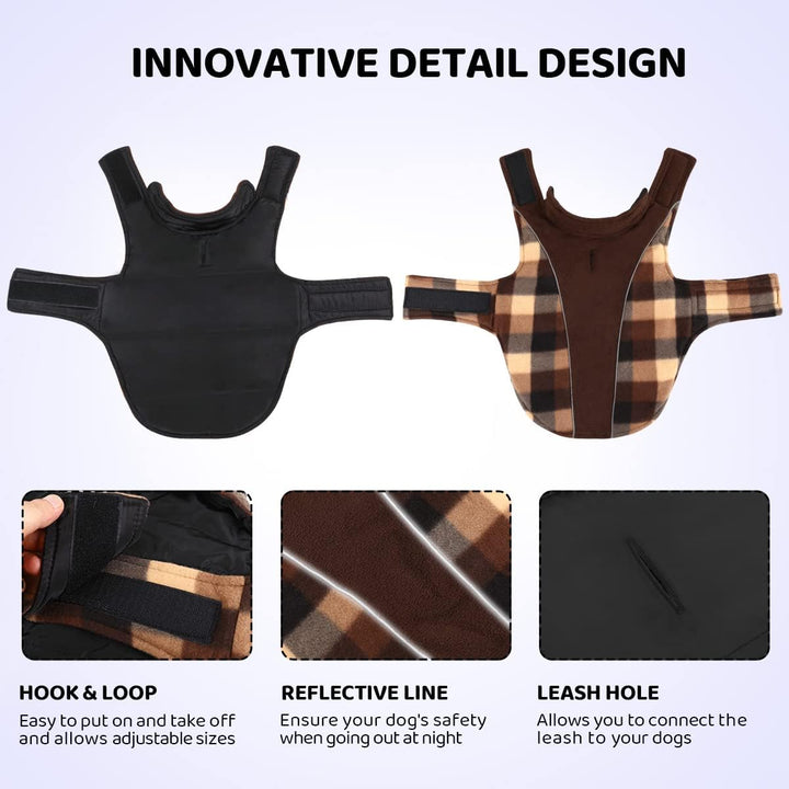 Warme Hundemantel Winter, Hundemantel mit Bauchschutz, Wintermantel für Hunde mit Reflektierend, Wen
