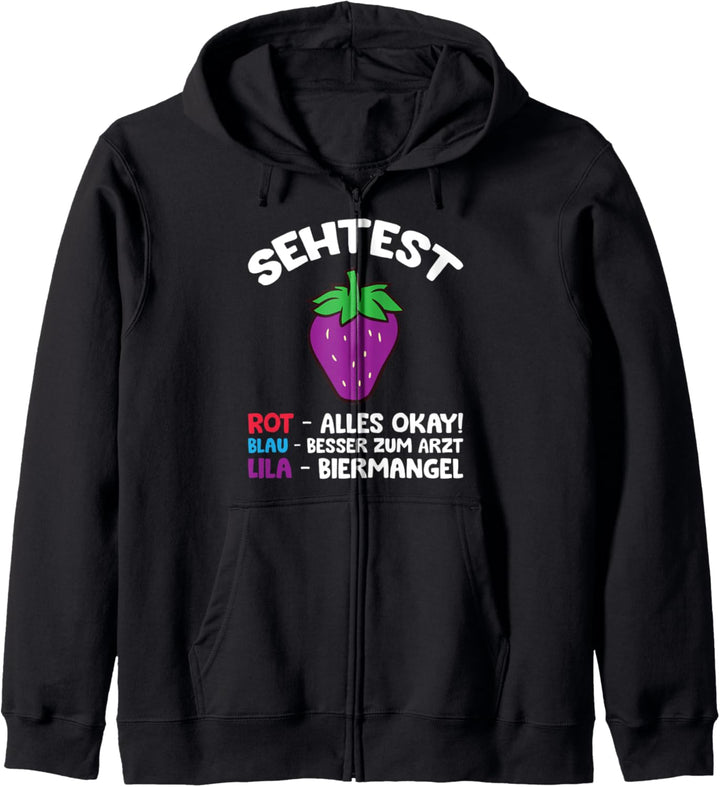 Lustig Biermangel Sehtest witzig Bierglas Bier trinken Bier Kapuzenjacke