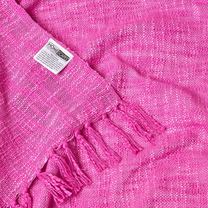 Homescapes extra grosse Tagesdecke Nirvana, pink, Wohndecke/Sofaüberwurf aus 100% Baumwolle, 225 x 3