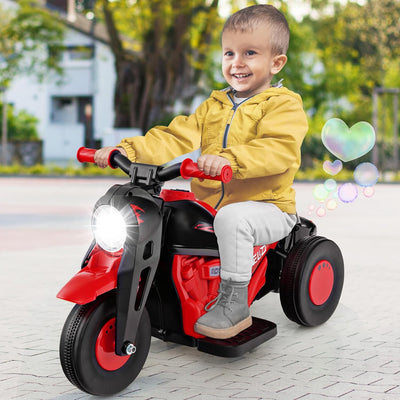 COSTWAY Kinder Motorrad, mit Seifenblasenmaschine, 6V Elektro Motorrad mit Musik und LED Scheinwerfe