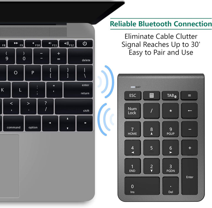 Bluetooth Ziffernblock für Laptops, tragbarer drahtloser Bluetooth 22-Tasten Nummernblock mit Mehrer