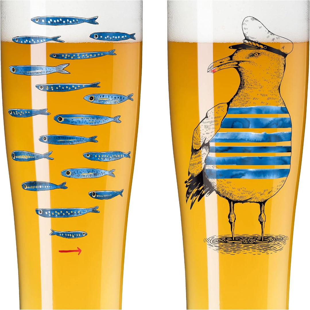RITZENHOFF 3481007 Weizenbierglas 500 ml – 2er Set – Serie Brauchzeit Set Nr. 7 – 2 Stück mit mehrfa