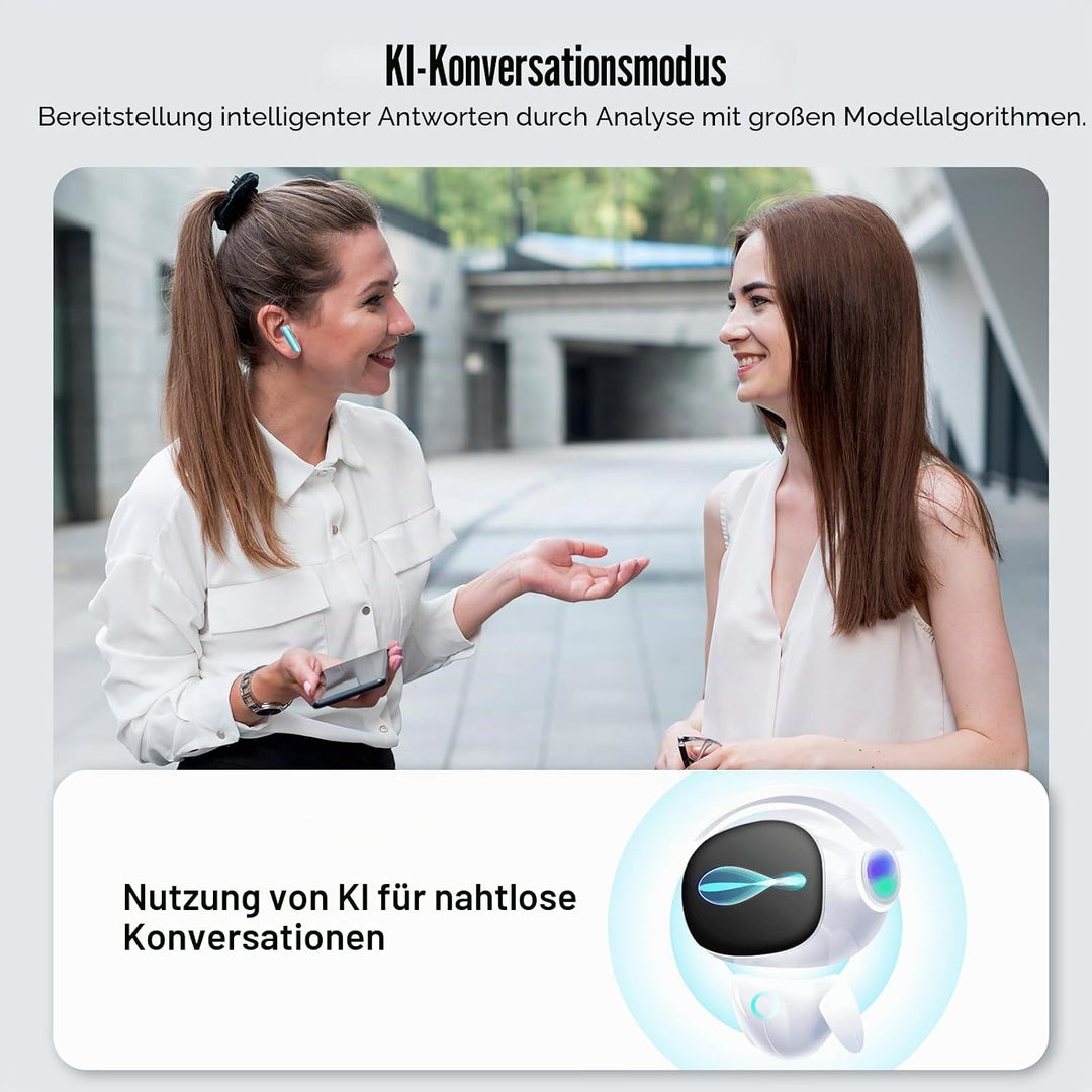 AI Kopfhörer Übersetzer, 3-in-1 Sprachübersetzer Kopfhörer 164 Sprachen mit App, 7 Übersetzungsmodi