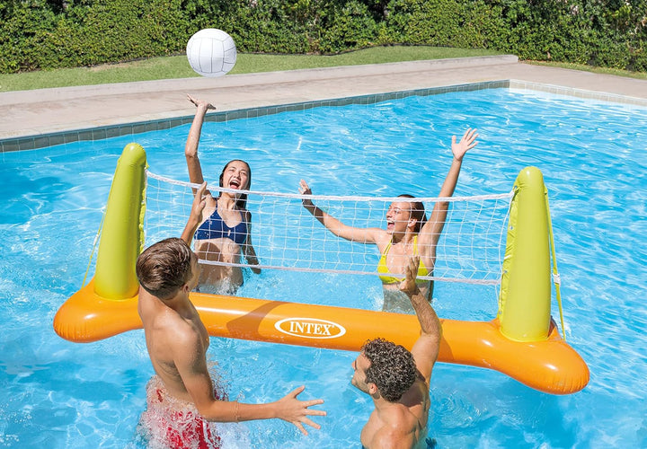 Intex Fun Goals Game - Aufblasbares Wasserballspiel - Wasserballnetz - 140 x 89 x 81 cm & Pool Volle