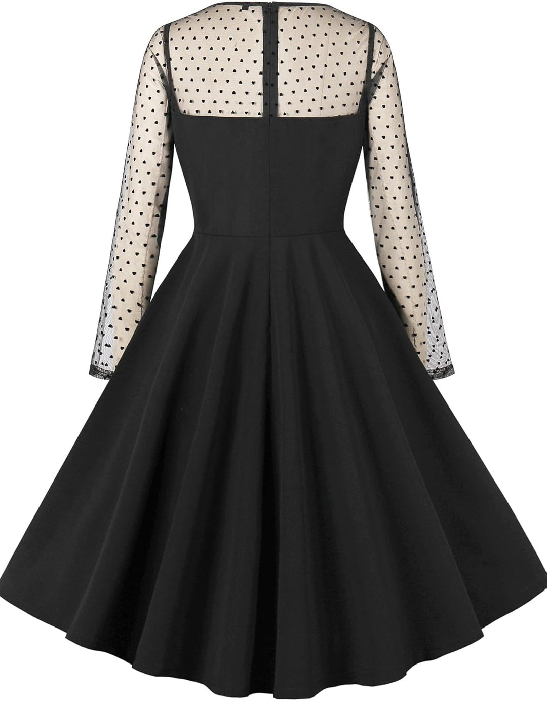 AXOE Damen Abendkleid Elegant für Hochzeit Langarm S Schwarz, S Schwarz