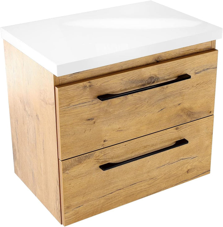 paplinskimoebel GIRONA Waschbeckenunterschrank hängend 60 cm breit, Universal Badschrank mit 2 Schub