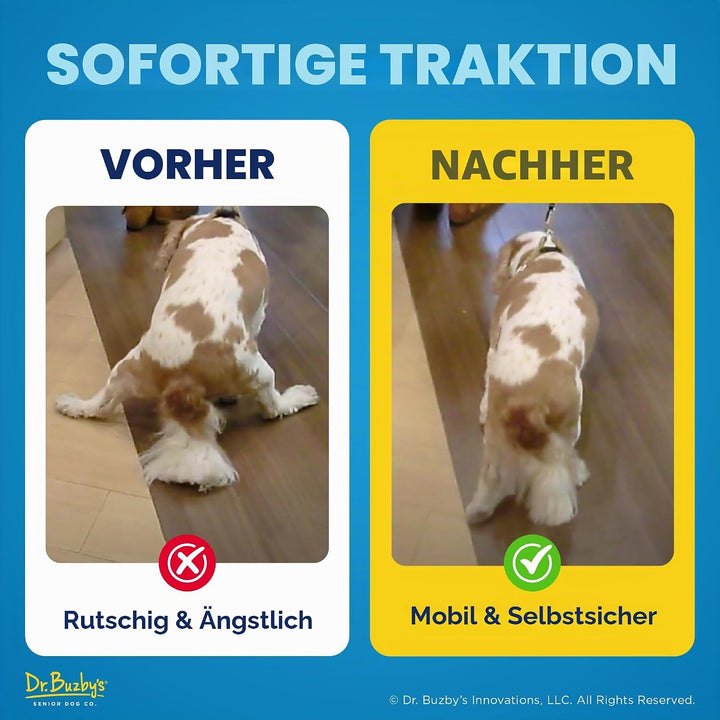 Dr Buzby's Grosse Zehengriffe für Hunde – sofortige Traktion auf Holz-/Hartholzböden – rutschfeste E