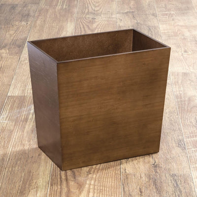 mDesign praktischer Mülleimer Küche – stilvoller Abfalleimer aus Holzfaser in Bambus-Optik – kompakt