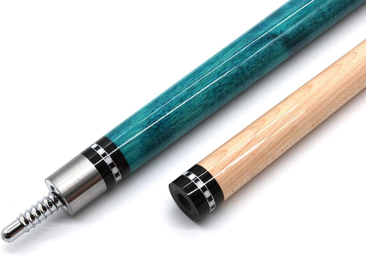 Billardqueue Spear JDH - 2-teilig, 146cm, Radial Joint Verschluss Blau-Weiss, Blau-Weiss