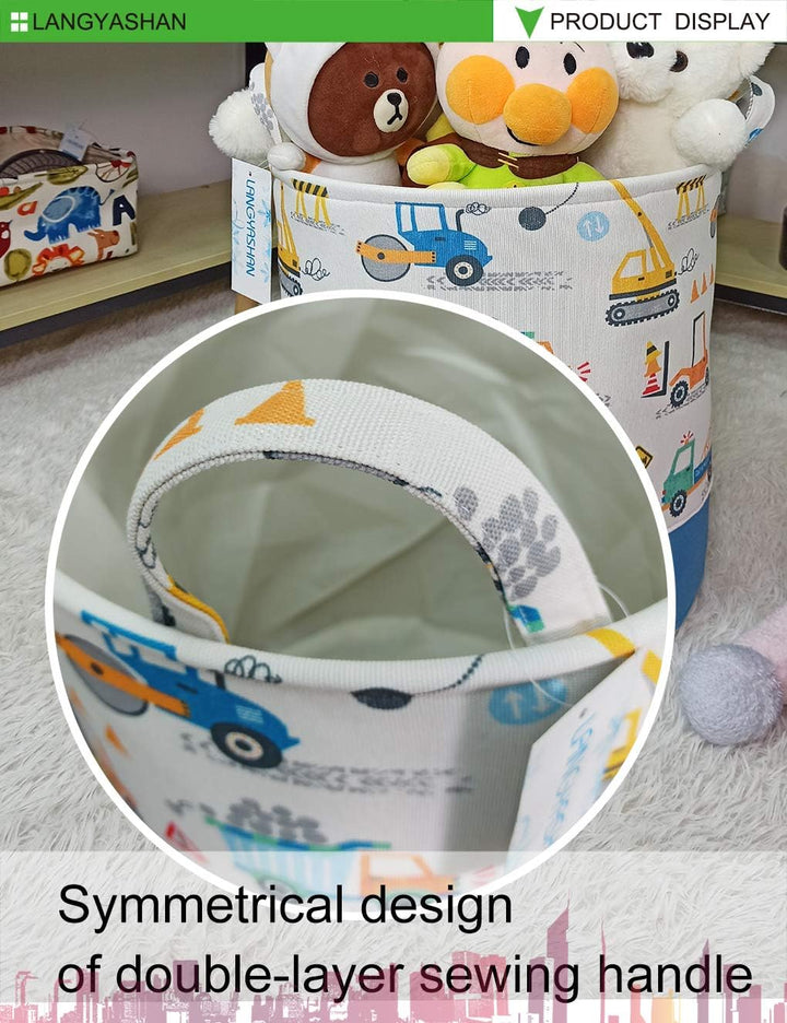 LANGYASHAN Aufbewahrungskorb, Baumwolle, faltbar, für Mädchen, Wäschekorb, Spielzeugkorb, Geschenkkö