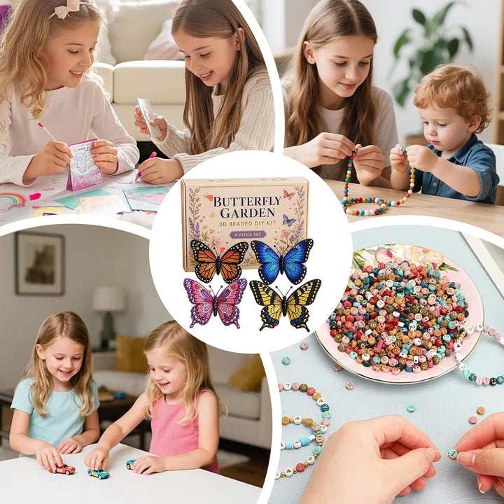 Generisch Mini 3D Perlen Tier Bastelset – Perlen Stickerei Set für Erwachsene &amp; Anfänger – 4 Designs