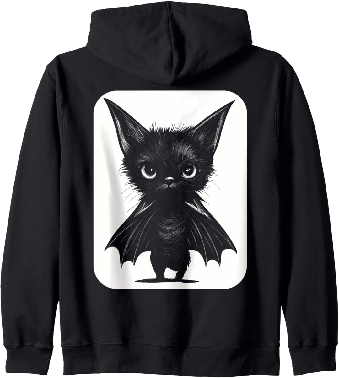 Grumpy Black Kitten In Bat Kostüm Kapuzenjacke
