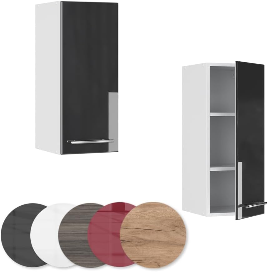 Vicco Hängeschrank Fame-Line, Anthrazit Hochglanz/Weiss, 30 cm Anthrazit Hochglanz Hängeschrank 30 c