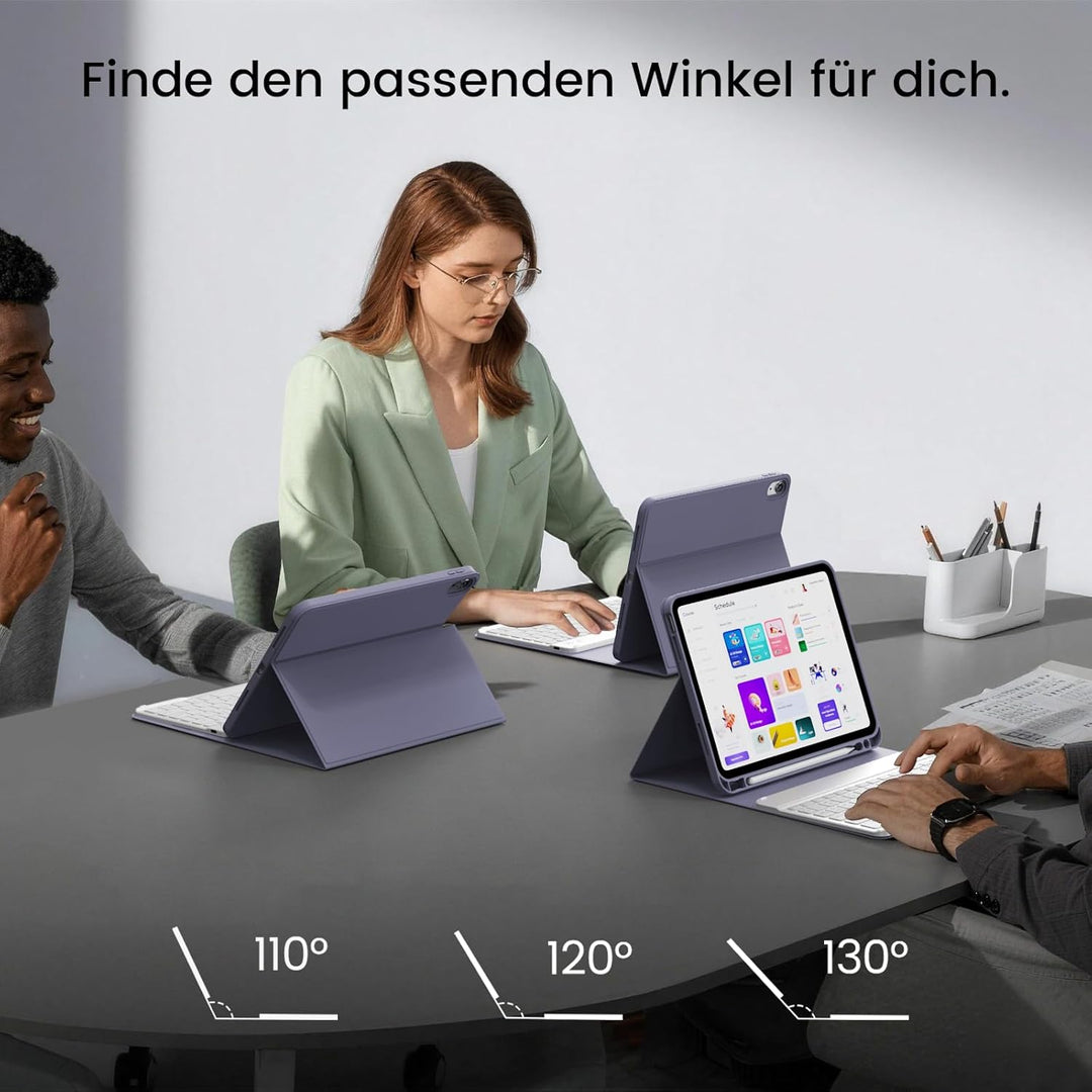 Hülle mit Tastatur für iPad A16 11 Generation 2025 (11 Zoll), iPad 10 Generation 2022 (10.9 Zoll) mi