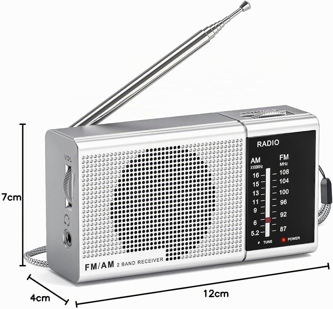 Tendak Klein Radio Batteriebetrieben AM FM, Transistorradio Tragbares Radio mit Grossartiger Empfang