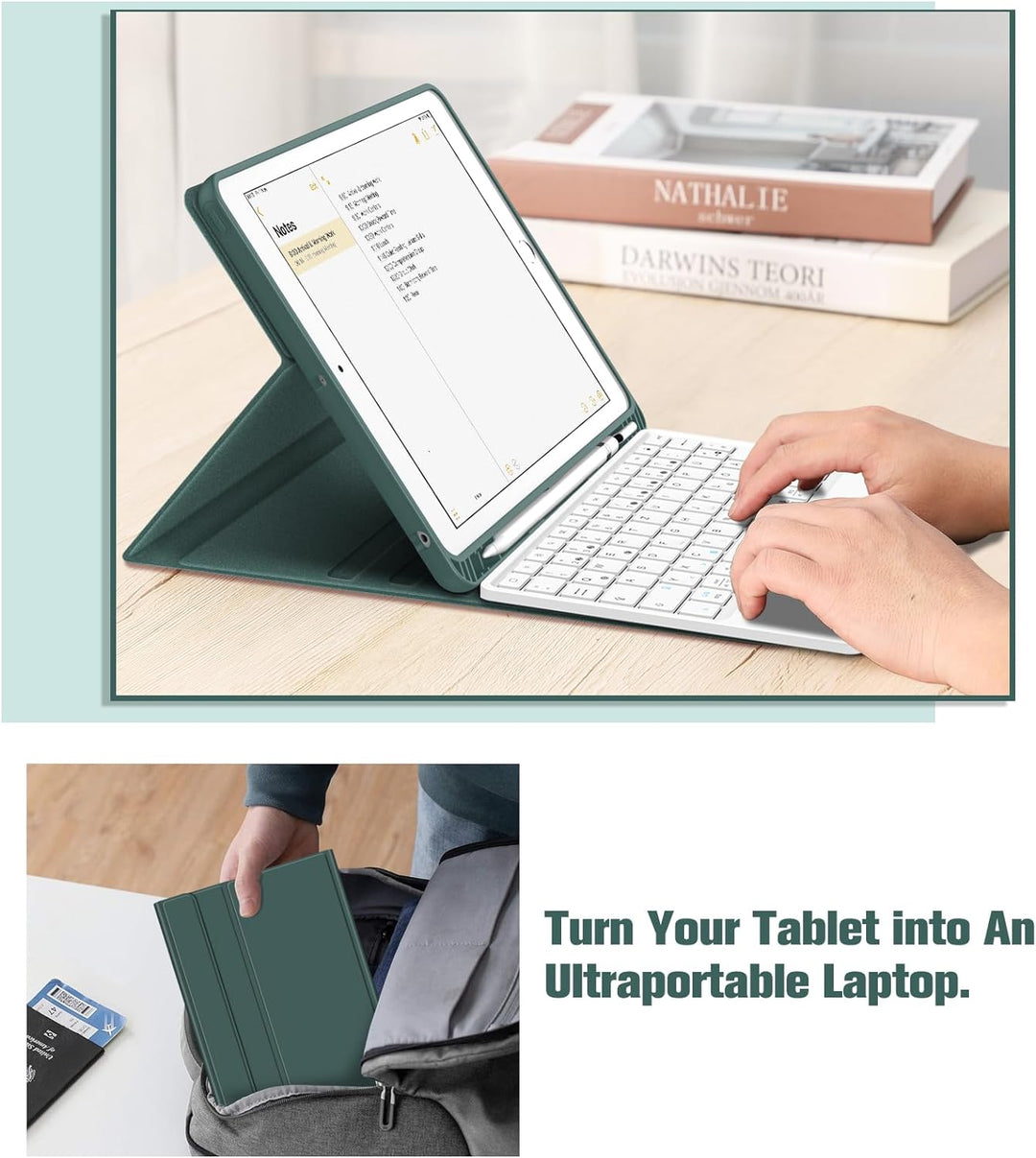 Fintie Tastatur Hülle für iPad (9. / 8. und 7. Generation - 2021/2020/2019), iPad 10.2 Hülle mit Tas