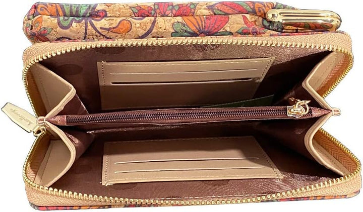 aolaso Kork Handytasche zum Umhängen Damen, Kleine Schultertasche Handytasche zum Umhängen mit Karte