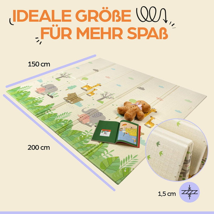 Baby-Spielmatte, faltbar, sensorisch, wasserdicht, ungiftig, wendbar. Vielseitige Matte, perfekt zum