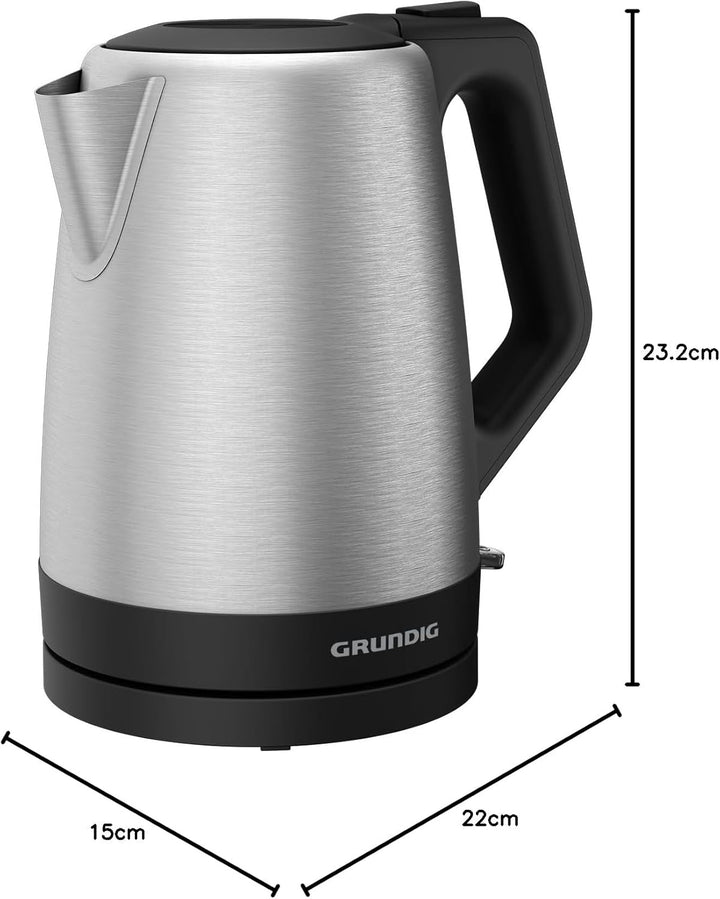 Grundig WK 4420 L Wasserkocher, 2.200 W Leistung, 1,7 l, Kabelaufwicklung, automatische Abschaltung,